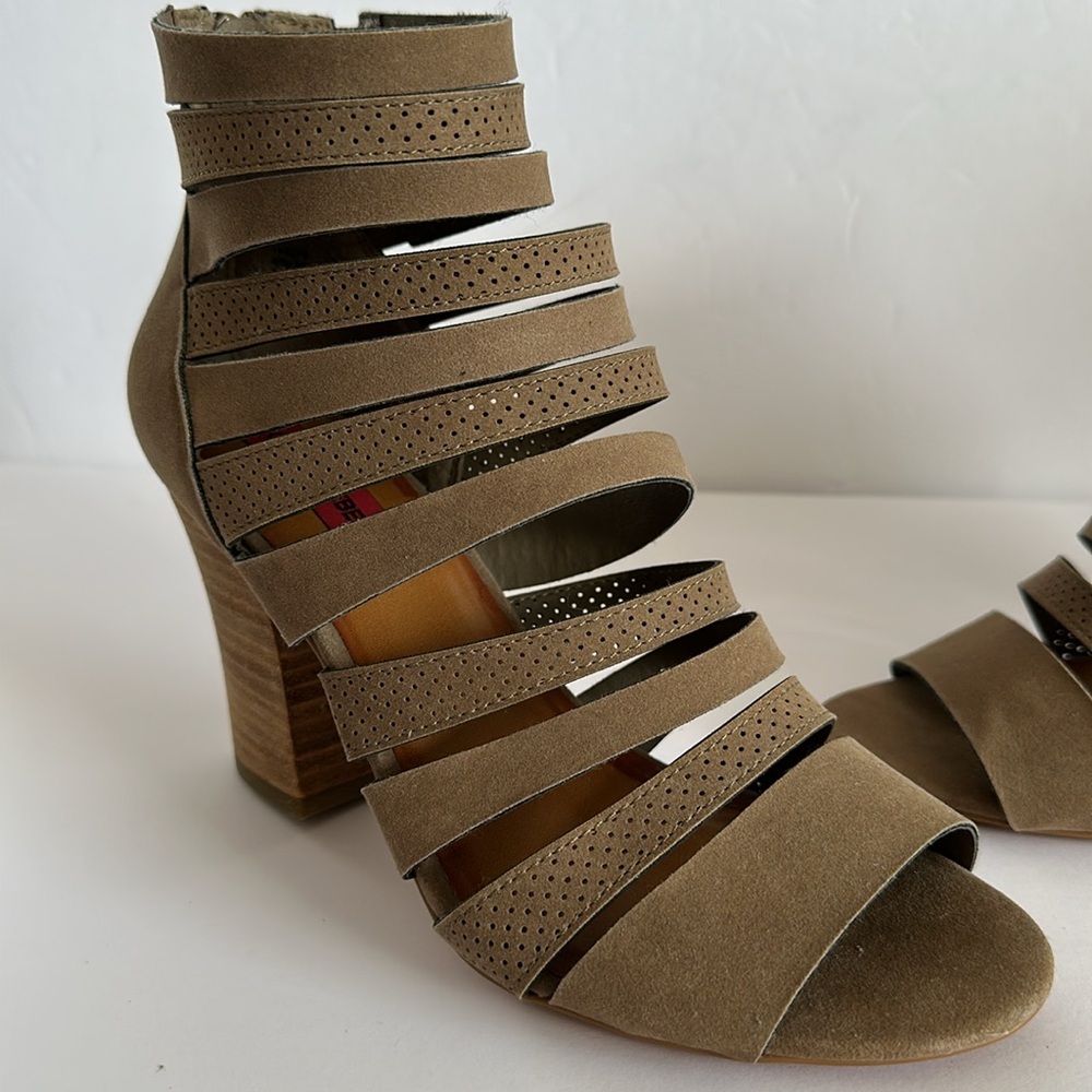London Rebel Women’s Strappy Tan Heels - Picture 1 of 17
